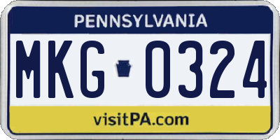 PA license plate MKG0324