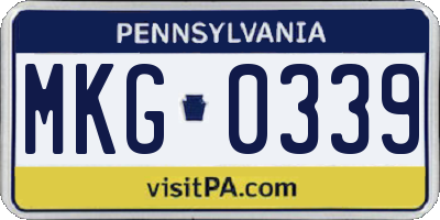 PA license plate MKG0339
