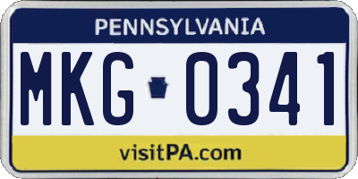 PA license plate MKG0341