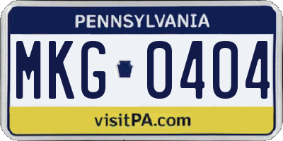 PA license plate MKG0404
