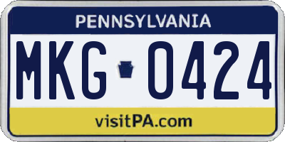 PA license plate MKG0424