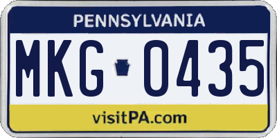PA license plate MKG0435