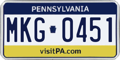 PA license plate MKG0451