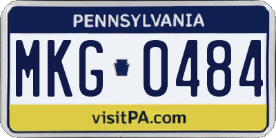 PA license plate MKG0484