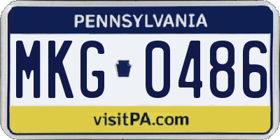 PA license plate MKG0486