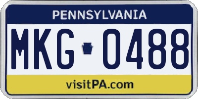 PA license plate MKG0488