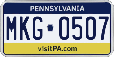 PA license plate MKG0507
