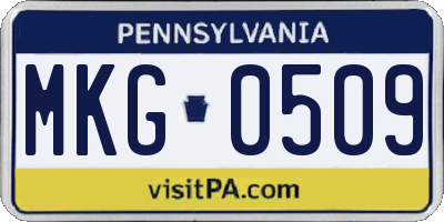 PA license plate MKG0509