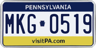PA license plate MKG0519