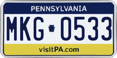 PA license plate MKG0533