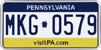 PA license plate MKG0579