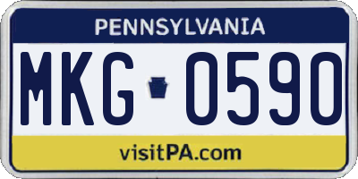 PA license plate MKG0590