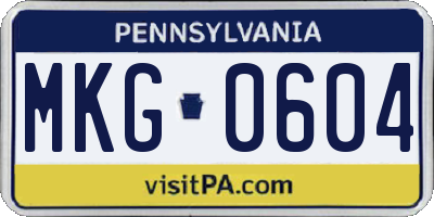 PA license plate MKG0604