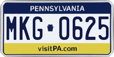 PA license plate MKG0625