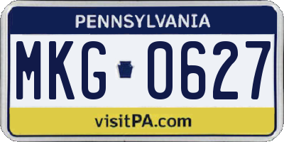 PA license plate MKG0627