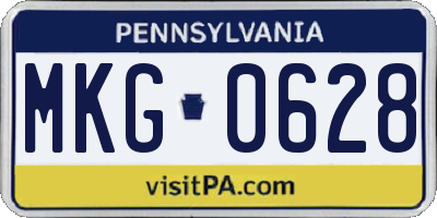 PA license plate MKG0628
