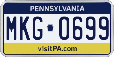 PA license plate MKG0699