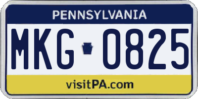 PA license plate MKG0825