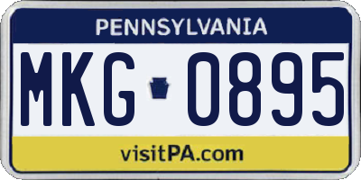PA license plate MKG0895