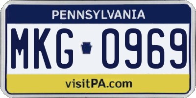 PA license plate MKG0969