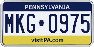 PA license plate MKG0975