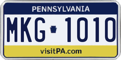 PA license plate MKG1010