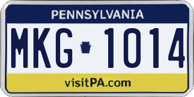 PA license plate MKG1014