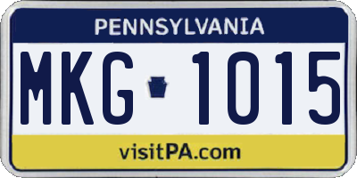 PA license plate MKG1015