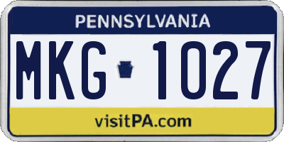 PA license plate MKG1027