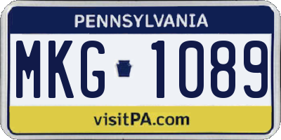 PA license plate MKG1089