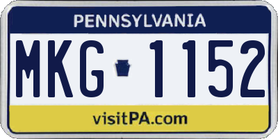 PA license plate MKG1152