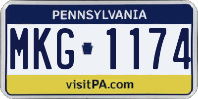 PA license plate MKG1174