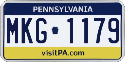 PA license plate MKG1179