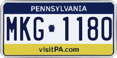 PA license plate MKG1180
