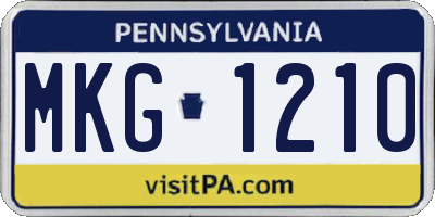 PA license plate MKG1210