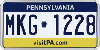 PA license plate MKG1228