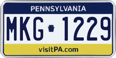PA license plate MKG1229