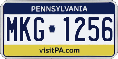 PA license plate MKG1256