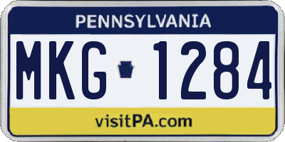 PA license plate MKG1284