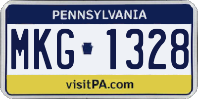 PA license plate MKG1328