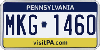 PA license plate MKG1460