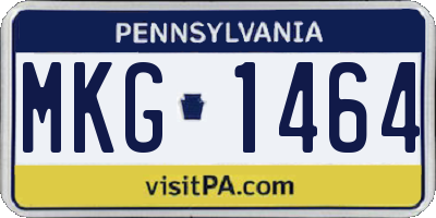 PA license plate MKG1464