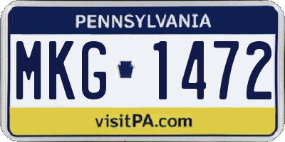 PA license plate MKG1472