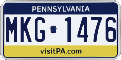 PA license plate MKG1476