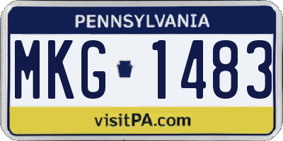 PA license plate MKG1483