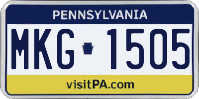 PA license plate MKG1505