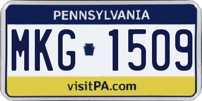 PA license plate MKG1509