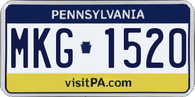 PA license plate MKG1520