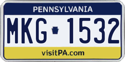 PA license plate MKG1532