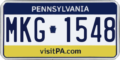 PA license plate MKG1548